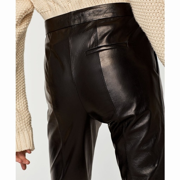 ZARA STUDIO LEATHER PANTS - Picture 5 of 7